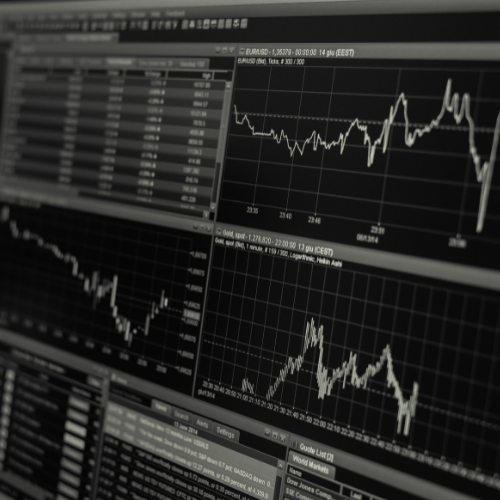 Stock trading shown in a monitor