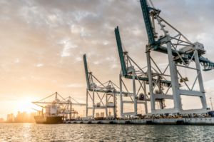US supply chain stress fell at the start of peak shipping season
