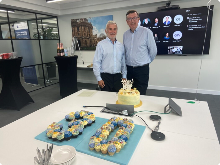 Adrian Cooper, CEO of Oxford Economics, celebrated his 30th year at the firm Adrian Cooper, CEO of Oxford Economics, celebrated his 30th year at the firm