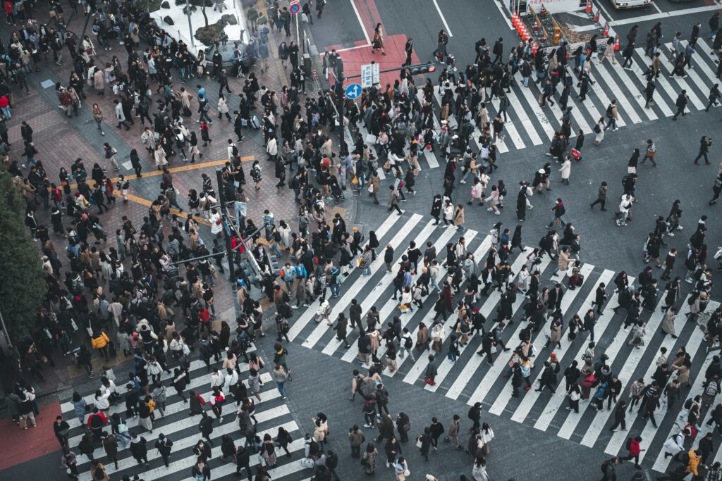 busy street crossing